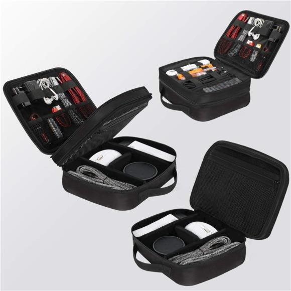 Electronics Organizer Travel Case,Water Resistant Cable Organizer Bag for Travel - Picture 3 of 6